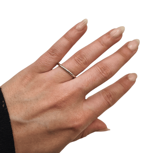 Bague 58 Alliance en or blanc 18k 2,2 mm 58 Facettes #BT