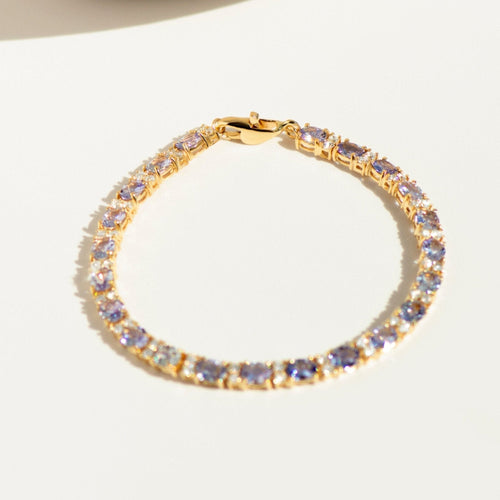 Bracelet Bracelet vintage - Tansanites et diamants en or jaune 750 58 Facettes