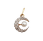 Pendentif Pendentif croissant de lune ancien en or 18k, platine, diamants et perle 58 Facettes A07054