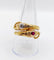 Bague 61 Bague serpent antique à deux têtes en or 18k, diamants et rubis 58 Facettes A06971