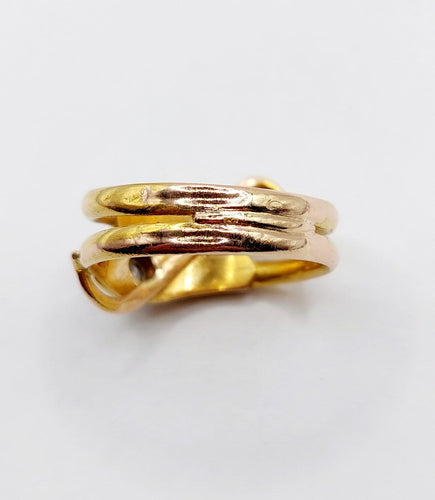 Bague 61 Bague serpent antique à deux têtes en or 18k, diamants et rubis 58 Facettes A06971