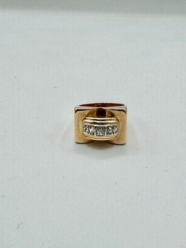 Bague 57 Bague tank en or jaune et diamants 58 Facettes Bague