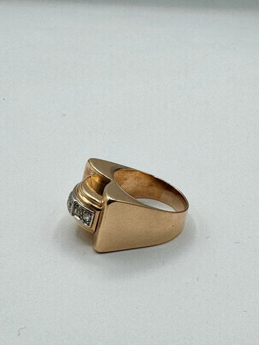 Bague 57 Bague tank en or jaune et diamants 58 Facettes Bague