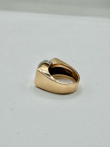 Bague 57 Bague tank en or jaune et diamants 58 Facettes Bague