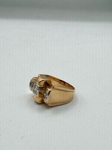 Bague 55 Bague tank - Diamants en or jaune 58 Facettes Bague