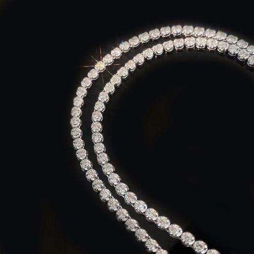 Collier Disco - Collier tennis en or blanc 18 carats et diamants 58 Facettes GPD1038WG