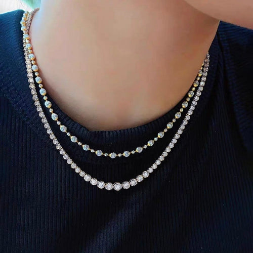 Collier Disco - Collier tennis en or blanc 18 carats et diamants 58 Facettes GPD1038WG