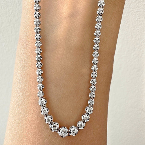 Collier Disco - Collier tennis en or blanc 18 carats et diamants 58 Facettes GPD1038WG