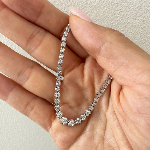 Collier Disco - Collier tennis en or blanc 18 carats et diamants 58 Facettes GPD1038WG