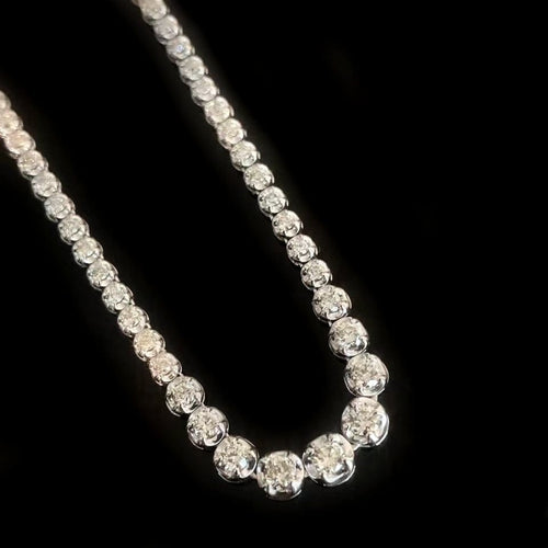 Collier Disco - Collier tennis en or blanc 18 carats et diamants 58 Facettes GPD1038WG