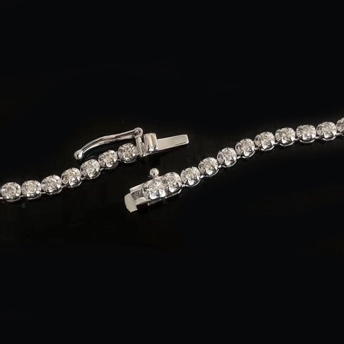 Collier Disco - Collier tennis en or blanc 18 carats et diamants 58 Facettes GPD1038WG