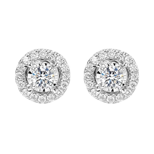 Boucles d'oreilles AITCHES Embrace - Boucles d'oreilles halo en or blanc 18K et diamants 58 Facettes GER1351WG