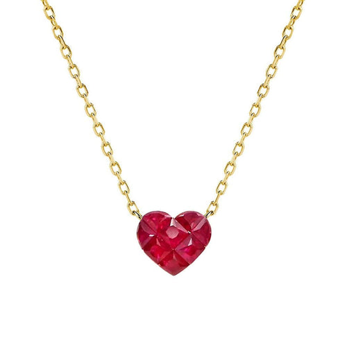 Collier AITCHES - Collier Ruby by Heart en or 18K et rubis 58 Facettes GPD1334YG