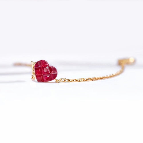 Collier AITCHES - Collier Ruby by Heart en or 18K et rubis 58 Facettes GPD1334YG