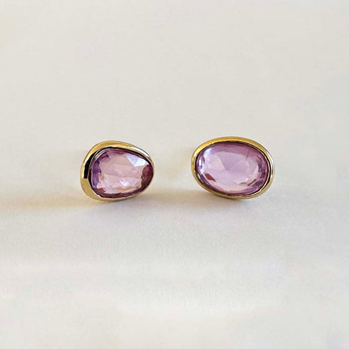 Boucles d'oreilles AITCHES - Boucles d'oreilles Love More en or rose 18K saphirs roses 58 Facettes GER1041DP