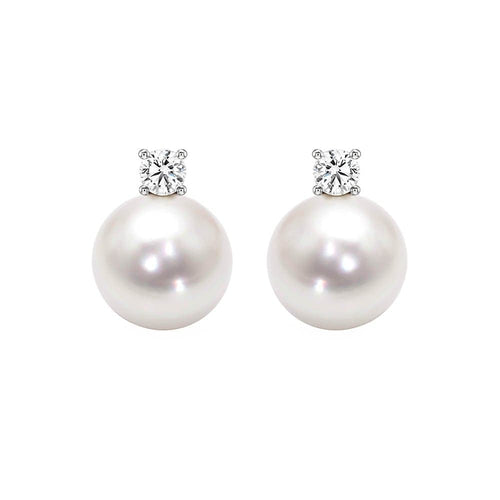 Boucles d'oreilles AITCHES - Boucles d'oreilles perles Akoya et diamants en or blanc 18K 58 Facettes GER1321WG