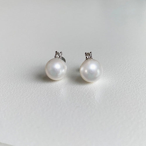 Boucles d'oreilles AITCHES - Boucles d'oreilles perles Akoya et diamants en or blanc 18K 58 Facettes GER1321WG