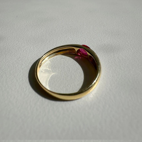 Bague 53 AITCHES Single Tulip - Bague en or 18K et rubis ovale 58 Facettes GBR1225RB