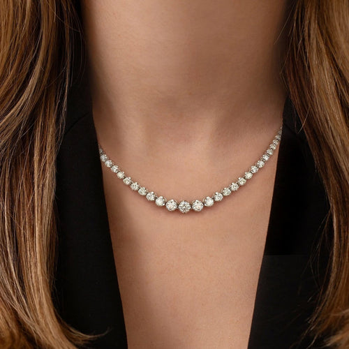 Collier AITCHES - Collier tennis dégradé Disco en or blanc 18K diamants 58 Facettes GPD1056WG
