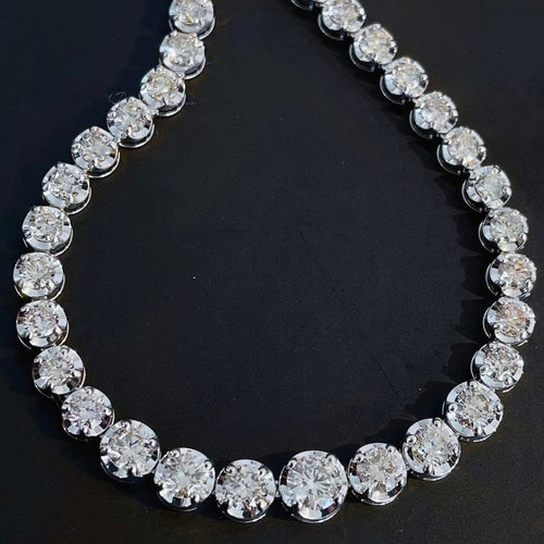 Collier AITCHES - Collier tennis dégradé Disco en or blanc 18K diamants 58 Facettes GPD1056WG