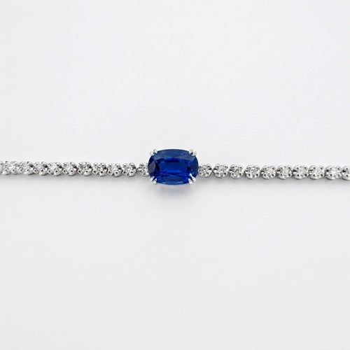Bracelet Disco - Bracelet tennis en or blanc 18K, diamants et saphir 58 Facettes GBT1042WG