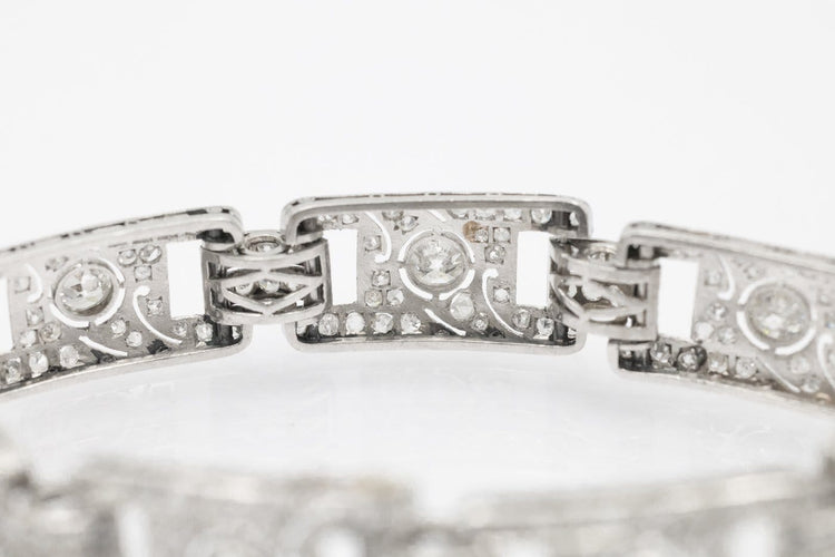 Bracelet Art Déco - Bracelet en platine et diamants taille ancienne 58 Facettes 12151