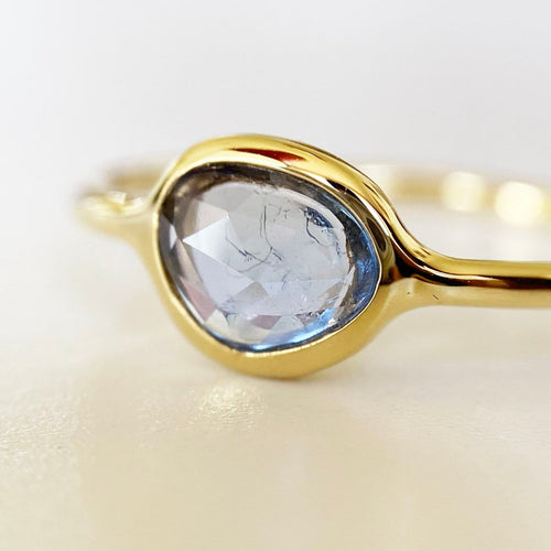 Bague 57 Love More - Bague en or 18 carats et saphir bleu 58 Facettes GBR1206YB