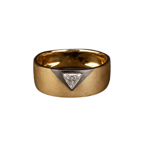 Bague Vintage - Bague chevalière en or jaune et diamant 0,48 ct 58 Facettes RING - 003