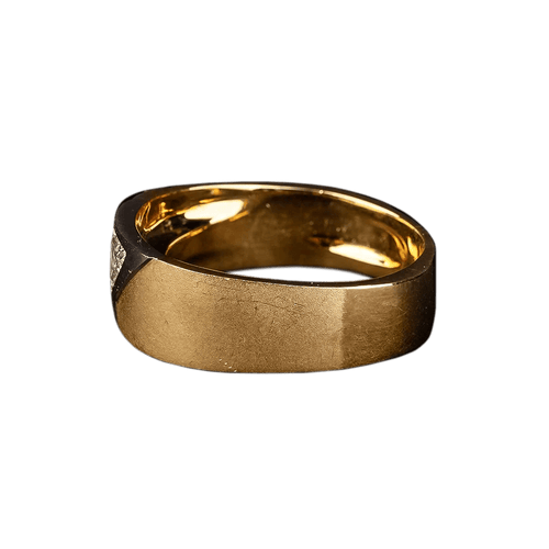Bague Vintage - Bague chevalière en or jaune et diamant 0,48 ct 58 Facettes RING - 003
