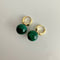Boucles d'oreilles AITCHES - Boucles d'oreilles Jullie en argent sterling plaqué or 18K malachite 58 Facettes SER1028YG