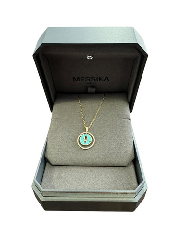 Collier Messika - Collier Lucky Move en or jaune 750 millièmes et turquoise 58 Facettes X04619