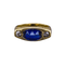 Bague Chevalière - Bague en or jaune 18K avec diamants et verre cobalt 58 Facettes RING - 006