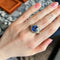 Bague Art déco - Bague en or blanc 18K, saphir synthétique et diamants 58 Facettes RING - 006