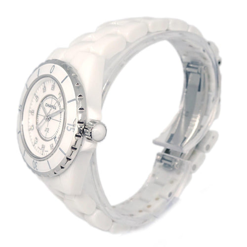 Montre Chanel J12 - Montre quartz en céramique et acier avec diamants 58 Facettes kgizel3xi7