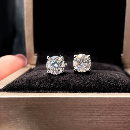 Bague AITCHES - Boucles d'oreilles solitaires diamants en or blanc 18K 58 Facettes GER1010WG