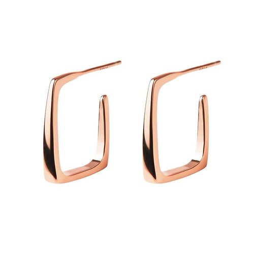 Boucles d'oreilles AITCHES - Jullie Square Earrings in Pink Gold Plated 925 Silver 58 Facettes SER1002RG