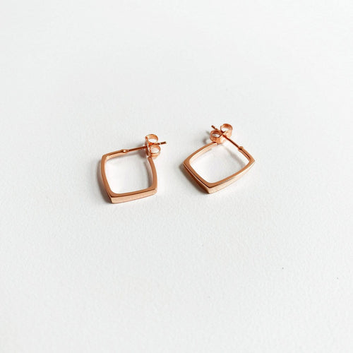 Boucles d'oreilles AITCHES - Boucles d'oreilles Jullie Square en argent 925 plaqué or rose 58 Facettes SER1002RG