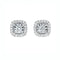 Boucles d'oreilles Embrace - Puces d'oreilles halo coussin en or blanc 18K et diamants 58 Facettes GER1354WG