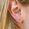 Boucles d'oreilles AITCHES - Boucles d'oreilles puces Embrace halo diamants en or blanc 18K 58 Facettes GER1354WG