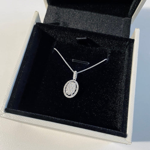 Collier AITCHES - Collier cluster diamant ovale en or blanc 18K 58 Facettes GPD1331WG