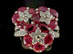 Bague 52.5 Bague cocktail - Rubis et diamants en or blanc 18 carats 58 Facettes bague rubis