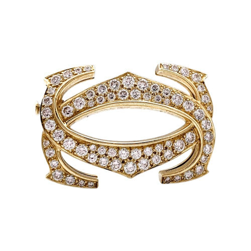 Broche Broche Cartier, "Double C", or jaune, diamants. 58 Facettes 35457