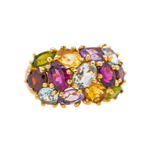 Bague 55 Bague  Cocktail Or jaune Grenat, Aigue-marine, Péridot 58 Facettes 5560099CN