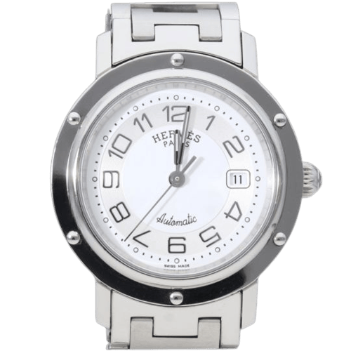 Montre Hermès Clipper Chronograph - Montre automatique en acier 58 Facettes MT46101