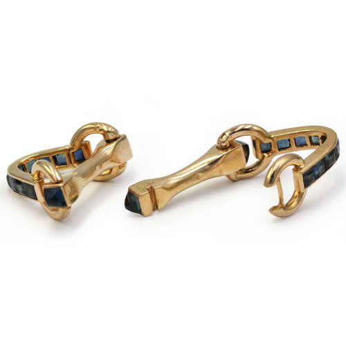 Boutons de manchette Boutons de manchettes en or jaune et saphirs 58 Facettes 260114R