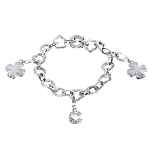 CHANEL - Bracelet avec charms en or gris et diamants