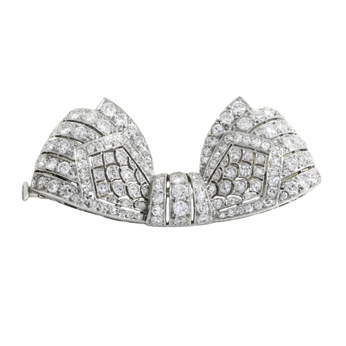 Broche Broche papillon Art déco en platine et diamants 58 Facettes 65000047