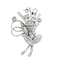 Broche gerbe en or blanc et diamants