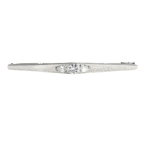 Broche Broche barrette en or blanc et diamants 58 Facettes 65000057