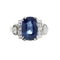 Bague en or blanc avec saphir et diamants